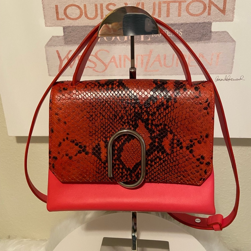3.1 Philip Lim EUC Alix Embossed Snakeskin and Smooth Leather Crossbody
